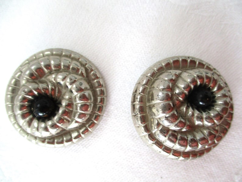Lot of 2 Vintage Brutalist Spiral Coiled Snake 1 3/8