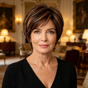 Étiquettes personnalisées, perruque courte dégradé marron pour femme, cheveux synthétiques résistants à la chaleur, style naturel à porter au quotidien et au bureau