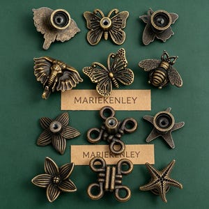 French Vintage  Drawer Knobs - Butterfly, Bee, Elephant, Starfish, Helm Design -  Cabinet Pulls