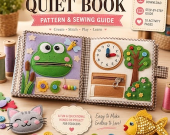 Patrón PDF para libro de actividades silenciosas / Libro de fieltro para niños pequeños (disponible para descargar digitalmente)