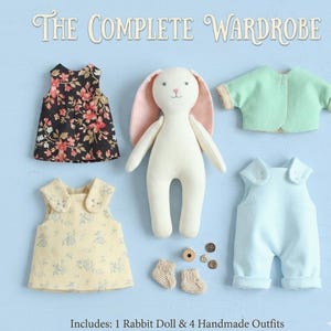 Bunny Doll Sewing Pattern PDF | Stuffed Rabbit Plush Toy with Clothes Tutorial