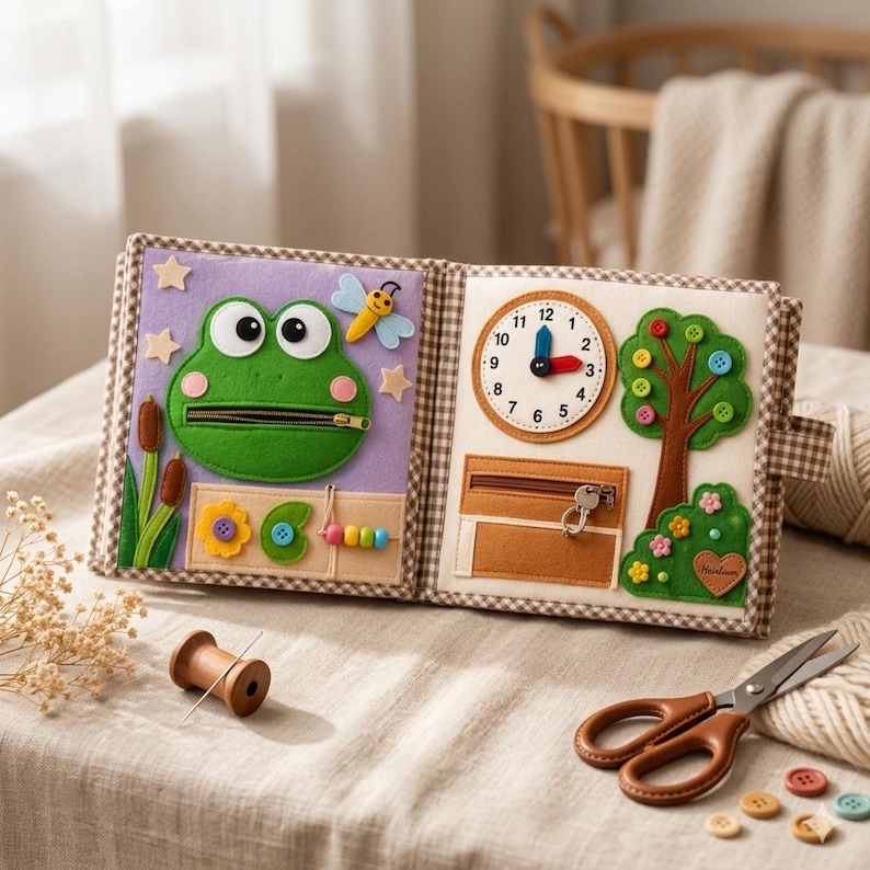 Quiet Book PDF Pattern | DIY Felt Busy Book Toddler Activity Sewing ...