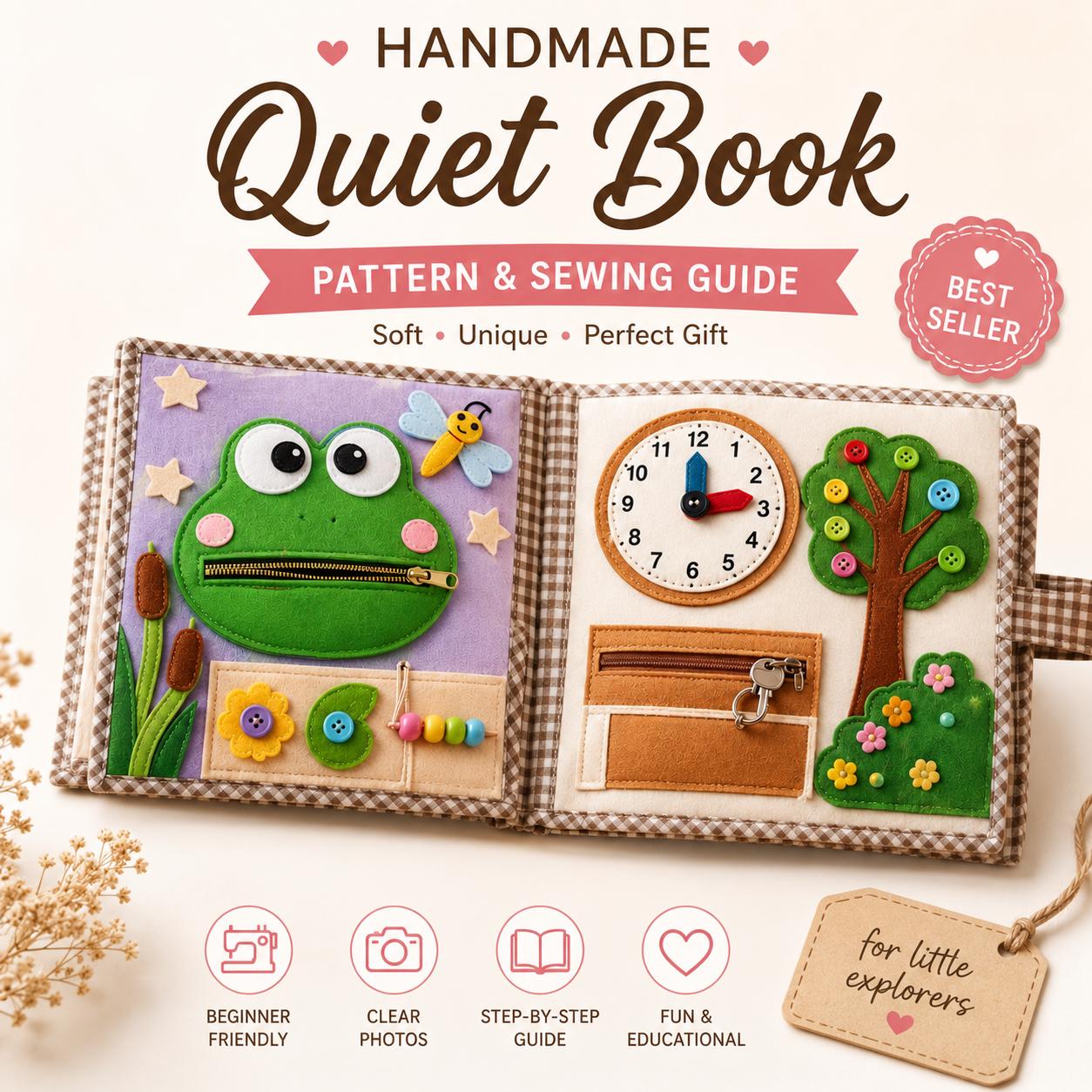 Quiet Book PDF Pattern | DIY Felt Busy Book Toddler Activity Sewing ...