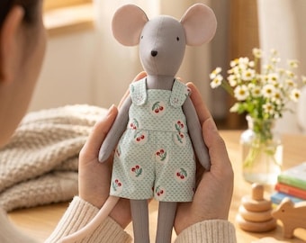 Patrón de costura para ratón / Muñeco de peluche con ropa (descarga instantánea)