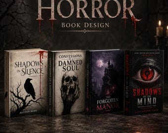 Horror Book Cover, Thriller Ebook Design for Amazon KDP, Dark Psychological Premade Cover