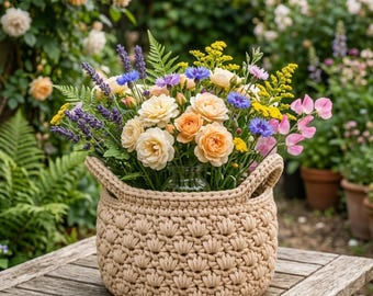 Crochet Rope Basket Pattern PDF, Cotton Cord Storage Basket Tutorial, Modern Home Organizer, DIY Crochet Basket Pattern