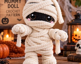 Crochet Mummy Pattern PDF, Mummy Doll Amigurumi Pattern, Halloween Crochet Pattern, Plush Mummy Toy, Cute Mummy Crochet, Mummy Amigurumi PDF