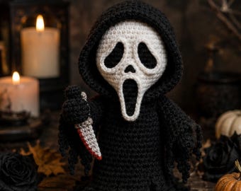 Crochet Ghostface Pattern PDF | Horror Amigurumi Pattern | Halloween Crochet Doll | Ghost Face Plushie Pattern |Crochet Horror Amigurumi PDF