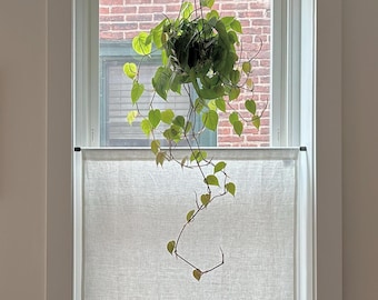 Modern Flat Panel Custom Linen Cafe Curtains - Made to Fit 100% Linen