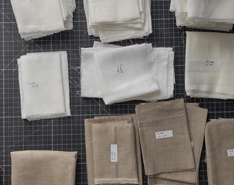 Remnant Box - One Pound of Pure Linen - Choose Your Color - Fabric Scraps for Quilters