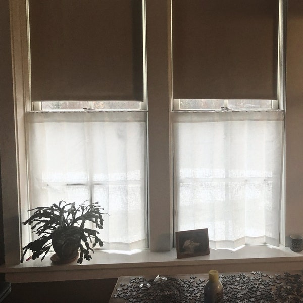 Kitchen Tension Rod Cafe Curtains Etsy