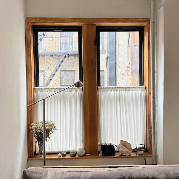 Sheer Curtains Apartment Decor - Living Room Curtains - 100% linen personalized home decor made to order