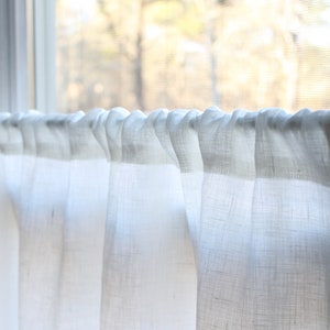 Custom made curtains in 100% linen MANY sizes for rod pocket or clips, custom cafe curtain, linen cafe curtain, custom curtain panel image 4