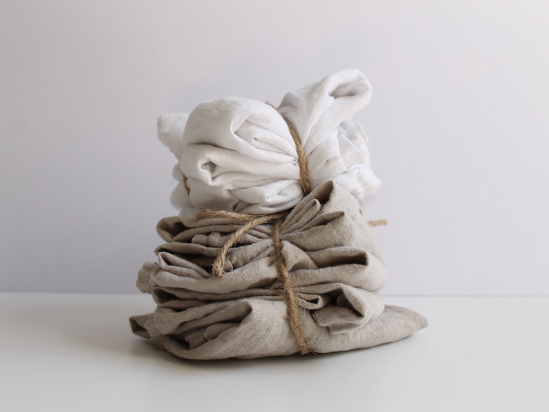 fabric scraps in pure linen