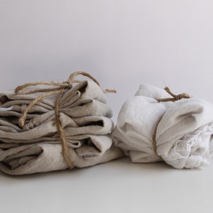 linen fabric remnants in natural and white