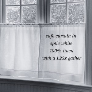 Custom made curtains in 100% linen MANY sizes for rod pocket or clips, custom cafe curtain, linen cafe curtain, custom curtain panel image 5