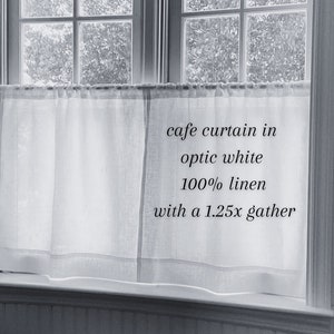 Custom Curtain Panel in PURE linen Choose your custom curtain size cafe curtain linen cafe curtains, half curtain, custom linen drapes image 3