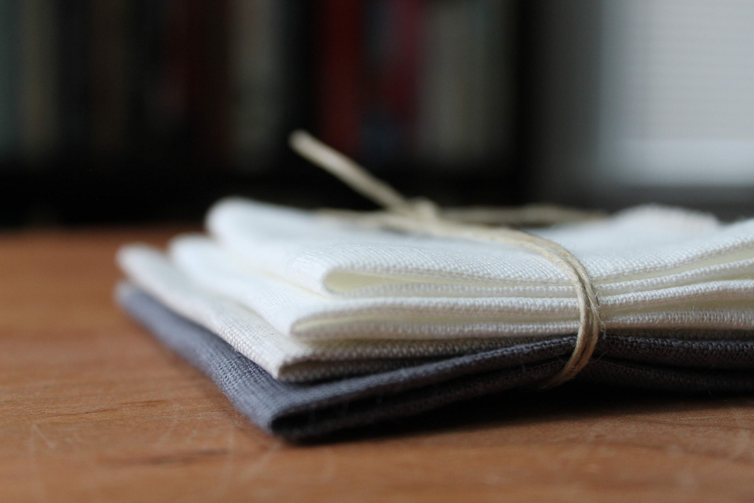 12x12 Custom Linen Napkins Set of 4 with Natural Serged Edge Etsy