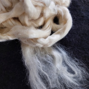 Undyed Tussah Silk, Natural Roving 50 g/1.76oz Tussah Silk Fiber. White Color. Eco Silk Tops. Sliver. Fiber Art. Soapmaking. Your Handcrafts