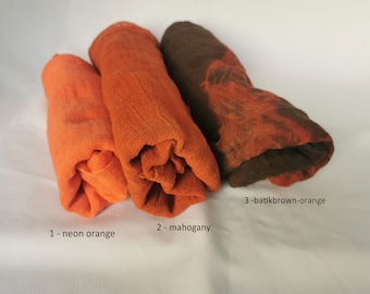 Hand Dyed Cotton Scrim: Open Weave Fabric for Felting & Wedding Decor