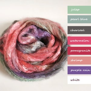 Hand Dyed Tussah Silk Roving – DELICIOUS dessert 0.88oz/25g Fiber Your Handcrafts, Rolags Carding, Spinning, Needle, Nuno Felting, Fiber Art