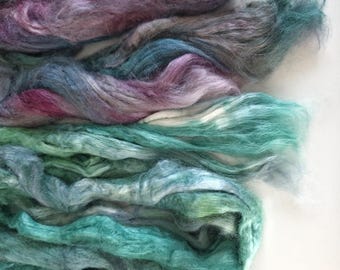 Hand Dyed Tussah Silk Fiber – Luxury Artisan Roving for Felting, Spinning, Textile Art