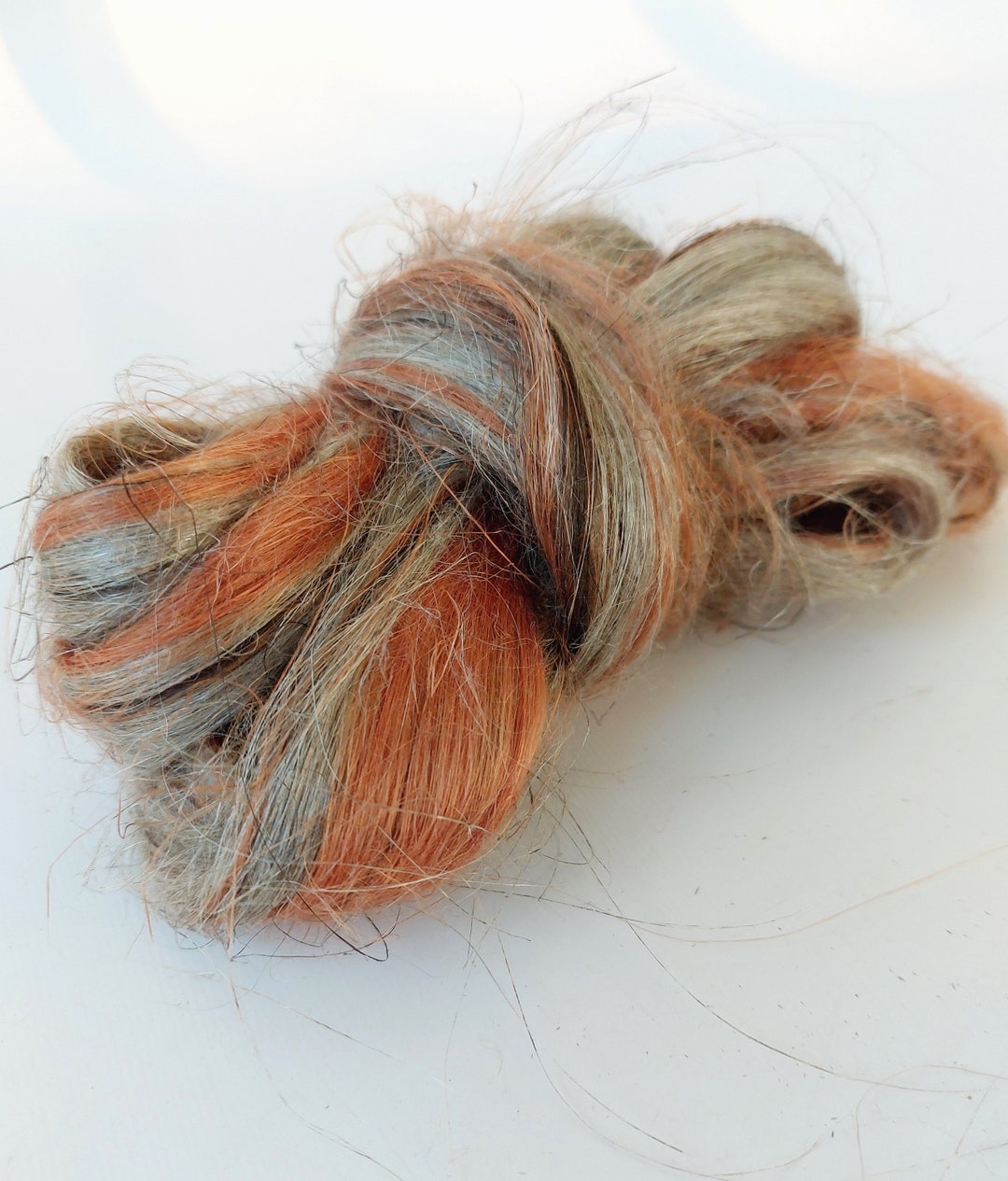 Linen Fiber Mix Colors: Natural, Orange, Brown. Flax Roving for Felting ...