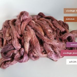 Hand Dyed Tussah Silk Roving – Vintage LEATHER 0.88oz/25g Fiber Your Handcrafts, Rolags Carding, Spinning, Needle or Nuno Felting, Fiber Art