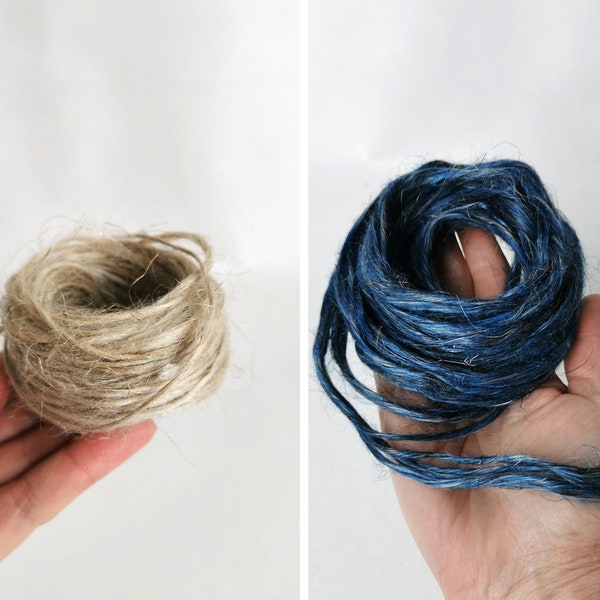 Flax / Linen roving. Natural Long Line Bast Fiber - for felting, felt decoration, spinning, doll hair, dyeing, fibre, weaving, crafting.