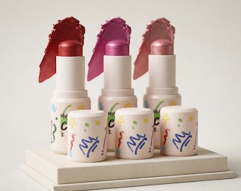Cream Blush Stick Trio, Brightening Long Lasting Makeup, Cheeks Lips (Sample Size)