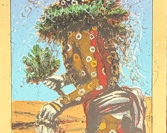 Larry Fodor Speckled Corn Kachina Impression Signée Numérotée 42/100