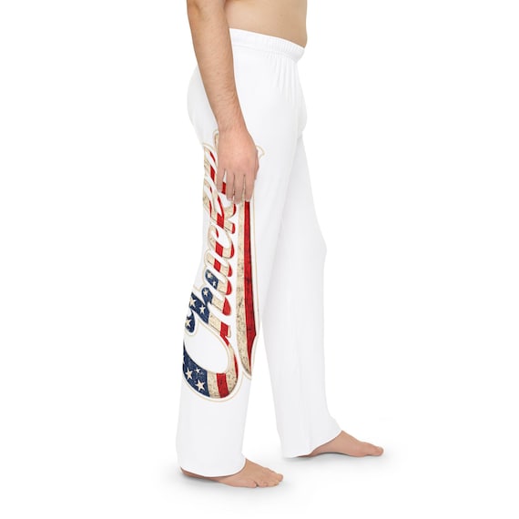 Patriotic Candy Cane Graphic Pajama Pants | American Flag Stripe Sleepwear