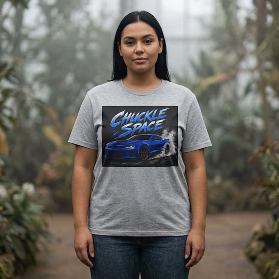 Car T Shirt with Blue Race Car Graphic, Chuckle Space Design