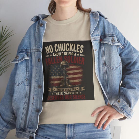 Fallen Soldier Shirt, Military Memorial Graphic Tee with Battle Cross