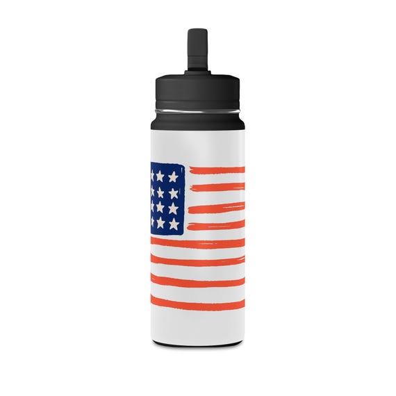 American Flag Bottle, Hand-Painted USA Sports for Hydration