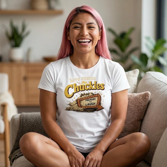 Retro Comedy Marquee T-Shirt, Vintage Humor Graphic Tee, Cotton Laugh Shirt
