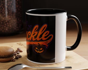 Chuckle Halloween Script Mug | Accent Coffee Mug 11oz 15oz