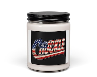 Vela aromática de soja con diseño de la bandera estadounidense / 255 g