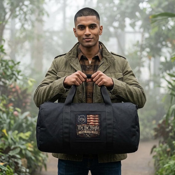 Betsy Ross Flag Duffel Bag | Patriotic We The People Travel Weekender