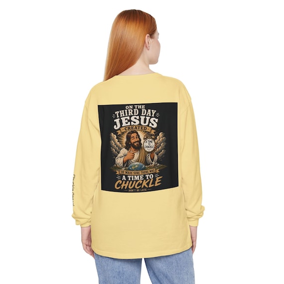 Christian Shirt, Funny Long Sleeve Tee with Vintage Jesus Graphic