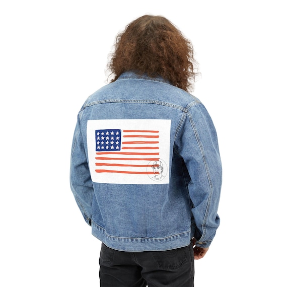 American Flag Denim Jacket • We The People 1776 Patriotic Jean Jacket