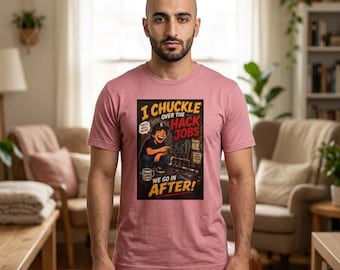 Camiseta "Me río de los trabajos chapuceros" / Camiseta retro de humor tecnológico con dibujos animados