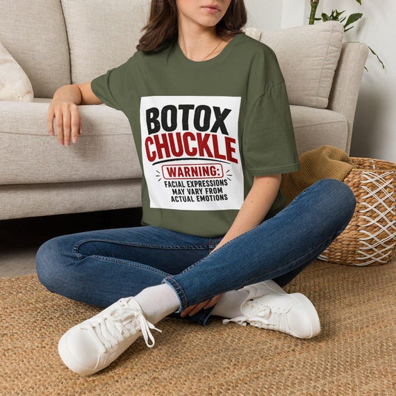 Funny Botox Shirt, Vintage Graphic Tee with Caution Warning