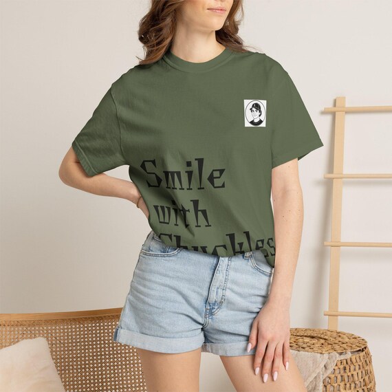Garment Dyed Tee, 100% Ring-Spun Cotton Heavyweight Retro Graphic