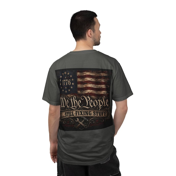 We The People 1776 Distressed American Flag Shirt, Patriotic Graphic Tee