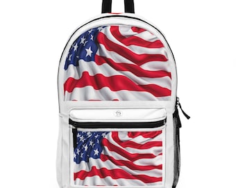 Ryggsäck med viftande amerikansk flagga | USA-stjärnor och ränder, patriotiska