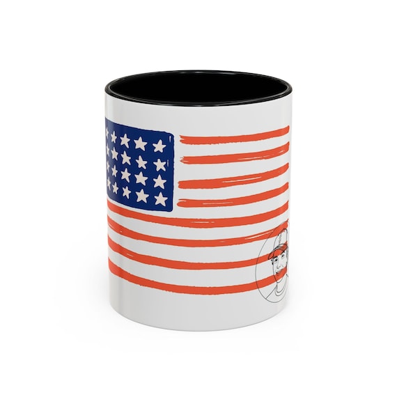 Distressed American Flag Ceramic Mug • Patriotic 11oz Coffee Cup