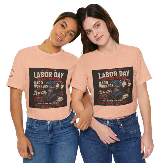 Happy Labor Day vintage mechanic illustration T-Shirt | Hard Workers Need a Break