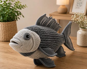 Realistic Crochet Bass Fish Pattern | Amigurumi Fishing Tutorial (PDF Download)