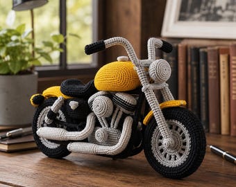 Patrón de motocicleta a crochet en PDF / Tutorial de moto amigurumi realista (descarga digital)